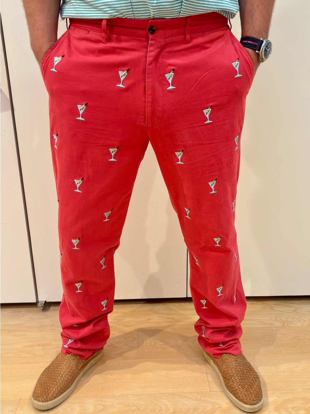 Castaway Nantucket “Nantucket Red color” Embroidered Martini Men’s Pants 38x36